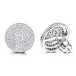 "Diamond Circle Earrings Sterling Silver (0.2 Ctw