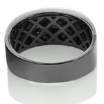 Designer Ring 10K Rhodium Plated Gold Black 1.6-3