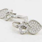 Womens Sterling silver triple heart fancy cz chandelier earring Silver4 3