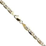 14K 3 TONE Gold SOLID VALENTINE Chain - 16 Inches Long 4.9MM Wide 1