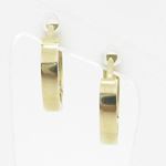 womens bp25 fancy earrings 14K yellow gold italian ball stud huggie hoop 1