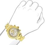 Luxurman Ladies Diamond Watch 0.3ct Yellow Gold Plated Interchangeable Straps 3