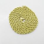 "Mens 10k Yellow Gold skinny rope chain ELNC26 24"" long and 3mm wide 3"