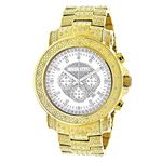 Iced Out Mens Diamond Chronograph Watch Yellow Gold Plated 2ct by Luxurman 1