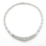 Ladies .925 Italian Sterling Silver fancy vintage cz necklace 2 Diameter - 5.25 inches Width - 12mm 