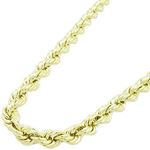 "Mens 10k Yellow Gold skinny rope chain ELNC18 26"" long and 5mm wide 1"