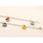 "Evil Eye Murano Glass Bead Designer Sterling Silver Bracelet ST01
