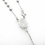 "Mens .925 Italian Sterling Silver white beaded rosary Length - 20 inches Width - 4mm (extender - 4.