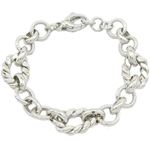 Mens Sterling silver Rope and trace link bracelet 1