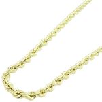 "Mens 10k Yellow Gold skinny rope chain ELNC13 22"" long and 3mm wide 1"