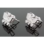 Sterling Silver Butterfly Fashion Hand Set Stud Earrings ME0210b 1