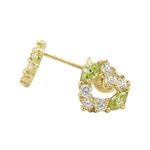 14K Yellow gold Heart fancy cz stud earrings for Children/Kids web435 1