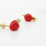 14K Yellow gold Strawberry chandelier earrings for Children/Kids web514 3