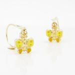 14K Yellow gold Butterfly chandelier earrings for Children/Kids web363 3