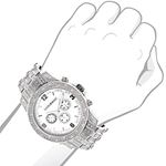 Mens Raptor Iced Out Real Diamond Watch 1.25ct White MOP Bezel by Luxurman 3