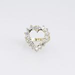 10k Yellow Gold Syntetic white heart gemstone ring ajr46 Size: 7 3