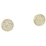 Mens .925 sterling silver Yellow round earring 3 MLCZ236 2mm thick and 7mm wide Size 1