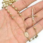 10K YELLOW Gold HOLLOW ROSARY Chain - 30 Inches Long 4.9MM Wide 3
