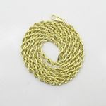 "Mens 10k Yellow Gold skinny rope chain ELNC3 20"" long and 3mm wide 3"