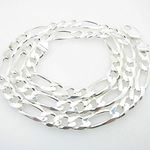 Silver Figaro link chain Necklace BDC76 1