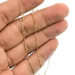 10K YELLOW Gold SOLID BOX CHAIN Chain - 18 Inches Long 0.7MM Wide 3