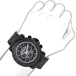Oversized Iced Out Black Diamond Mens Watch By 2-3