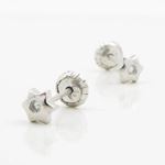 14K White gold Star cz stud earrings for Children/Kids web193 3