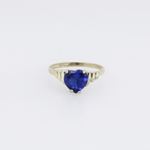 10k Yellow Gold Syntetic blue gemstone ring ajr38 Size: 7.5 3