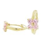 14K Yellow gold Fower cz hoop earrings for Children/Kids web306 1