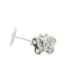 14K White gold Thin butterfly cz stud earrings for Children/Kids web413 1