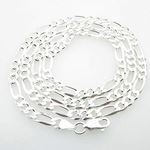Silver Figaro link chain Necklace BDC92 1