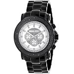 Oversized Luxurman Escalade Mens Real Black Diamond Watch 3/4ct Hip Hop Watch 1