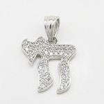 Womens Pi symbol cz pendant Silver42 3