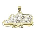 Ladies 10K Solid Yellow Gold mom pendant Length - 24.5mm Width - 1.32 inches 1