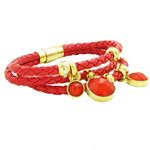 Womens red band red stone braided bracelet CBBR4 7.5 inches long and 79mm wide 1