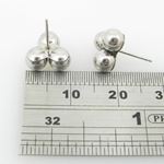 be43 fancy earrings 14K white gold italian ball stud huggie hoop 3