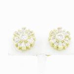 Womens 10k Yellow gold Fancy round white cz stud earring ELMI30 3