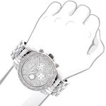 Luxurman Mens Diamond Watch 0.25ct Face Paved in Sparkling Stones Three Subdials 3