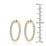 1 Inch Inside Out Natural 2 Ctw Diamond Hoop Ear-3