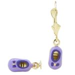 14K Yellow gold Baby shoe chandelier earrings for Children/Kids web471 1