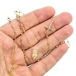 14K YELLOW Gold HOLLOW ROSARY Chain - 28 Inches Long 2.4MM Wide 3