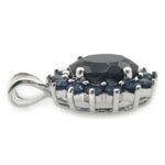 Ladies .925 Italian Sterling Silver fancy pendant with dark blue stone Length - 20mm Width - 13mm 3