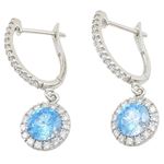 Womens Light blue cubic zirconia drop cz chandelier earring Silver15 1