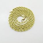 "Mens 10k Yellow Gold skinny rope chain ELNC35 20"" long and 2mm wide 3"