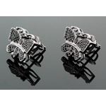 Sterling Silver Butterfly Fashion Hand Set Stud Earrings ME0210e 1