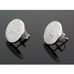 Sterling Silver Unisex Fashion Round Hand Set Stud Earrings ME0220d 1