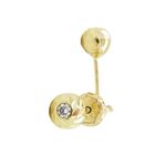 14K Yellow gold Round cz stud earrings for Children/Kids web129 1