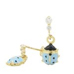 14K Yellow gold Bettle cz chandelier earrings for Children/Kids web496 1