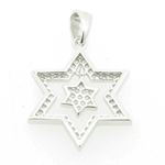 Ladies .925 Italian Sterling Silver star within star of david pendant Length - 26mm Width - 16.5mm 3