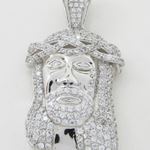 Jesus face cz pendant SB63 41mm tall and 22mm wide 3